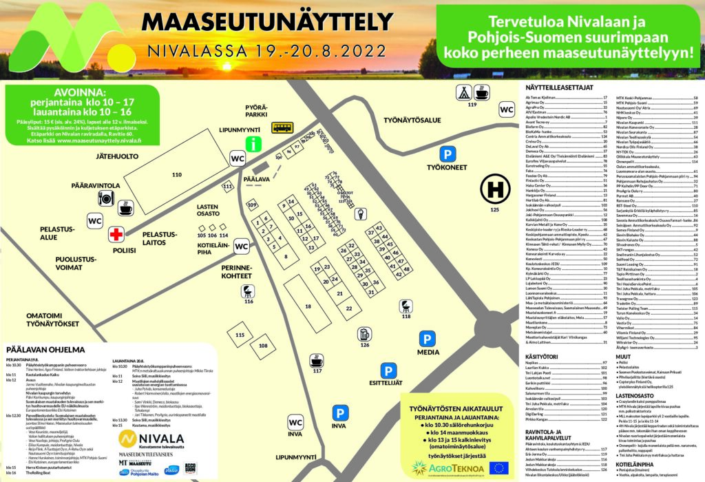 Kartta näyttelyalueesta - Nivalan maaseutunäyttely 2022